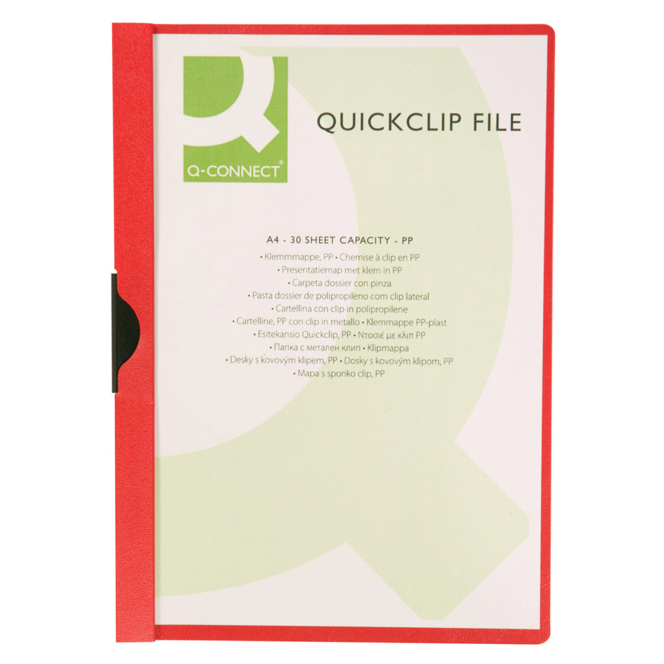 Ordner, Quickclip, A4-Format, PP, rot