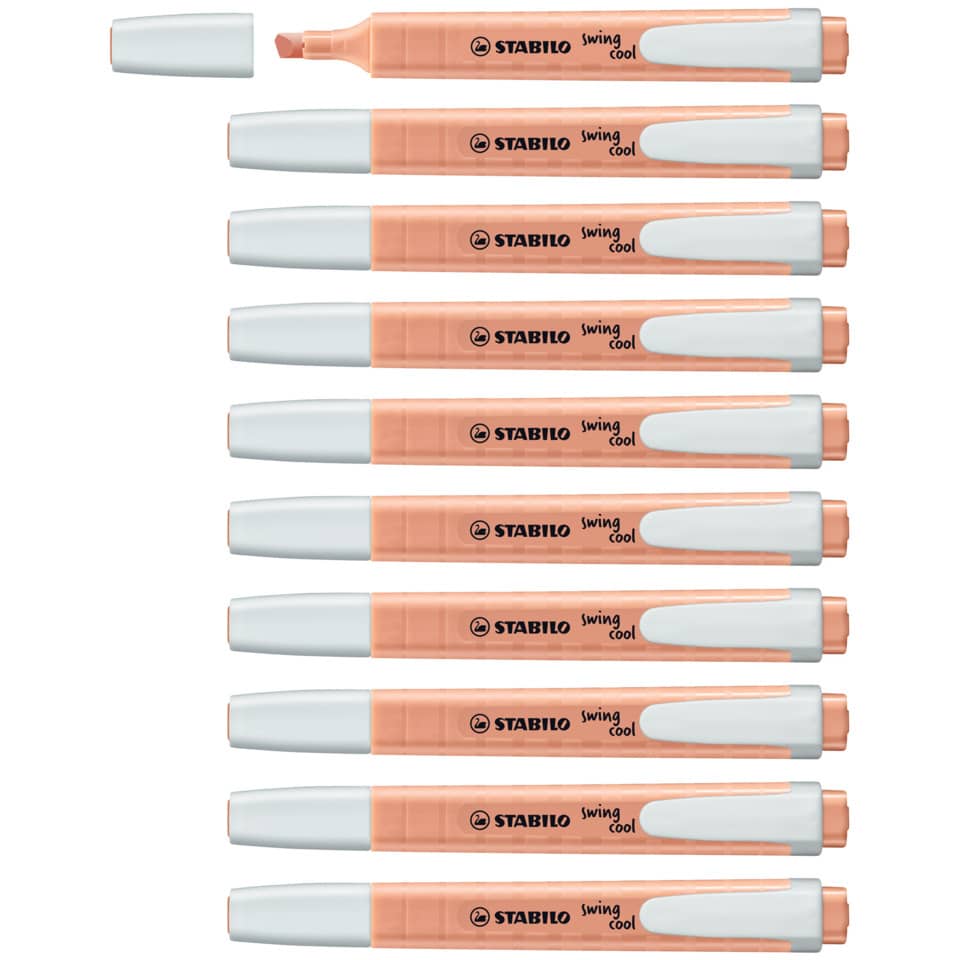 Highlighter, Marker, peach color, double-ended, Stabilo swing cool