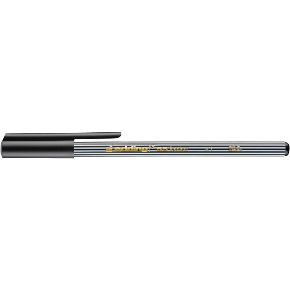 fineliner, schwarzer Körper, gestreift, Metallspitze, Schreibgerät
