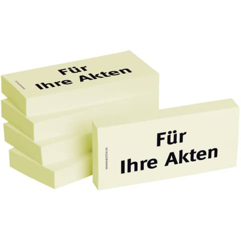 Haftnotiz Für ihre Akten, 75x35mm, 5x100 Blatt BIZSTIX 1301010107