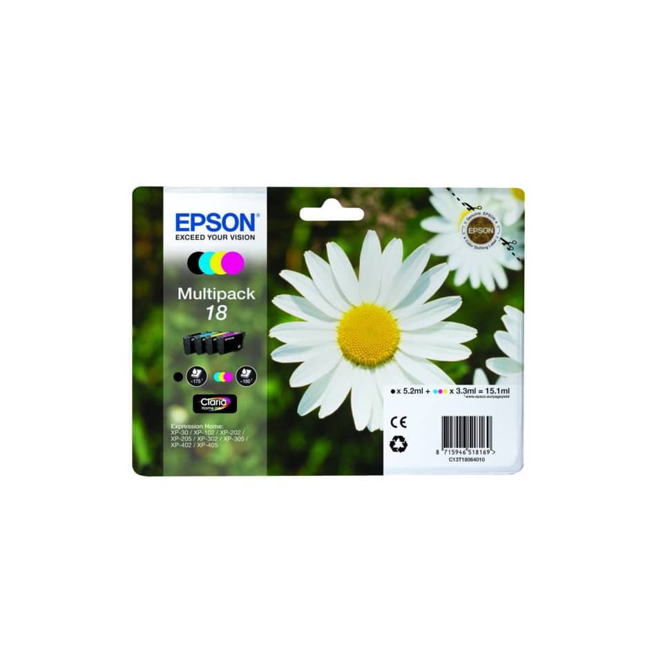 Tintenpatrone, Multipack, 18, EPSON, Blumenmotiv