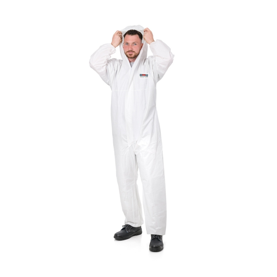 Einweghandschuhschutz, Einweghandschuh, Schutzoverall, Weißer Overall, Medizinischer Overall