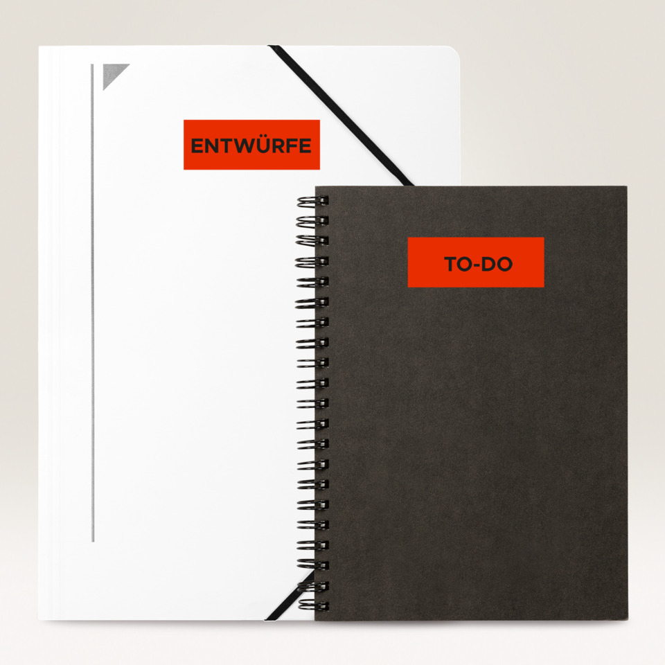 Protokolle, Ordner, Ordnermappen, Notizheft, Bürobedarf, Notebook, Spiralbindung, To-Do, Agenda, Pflasterung?