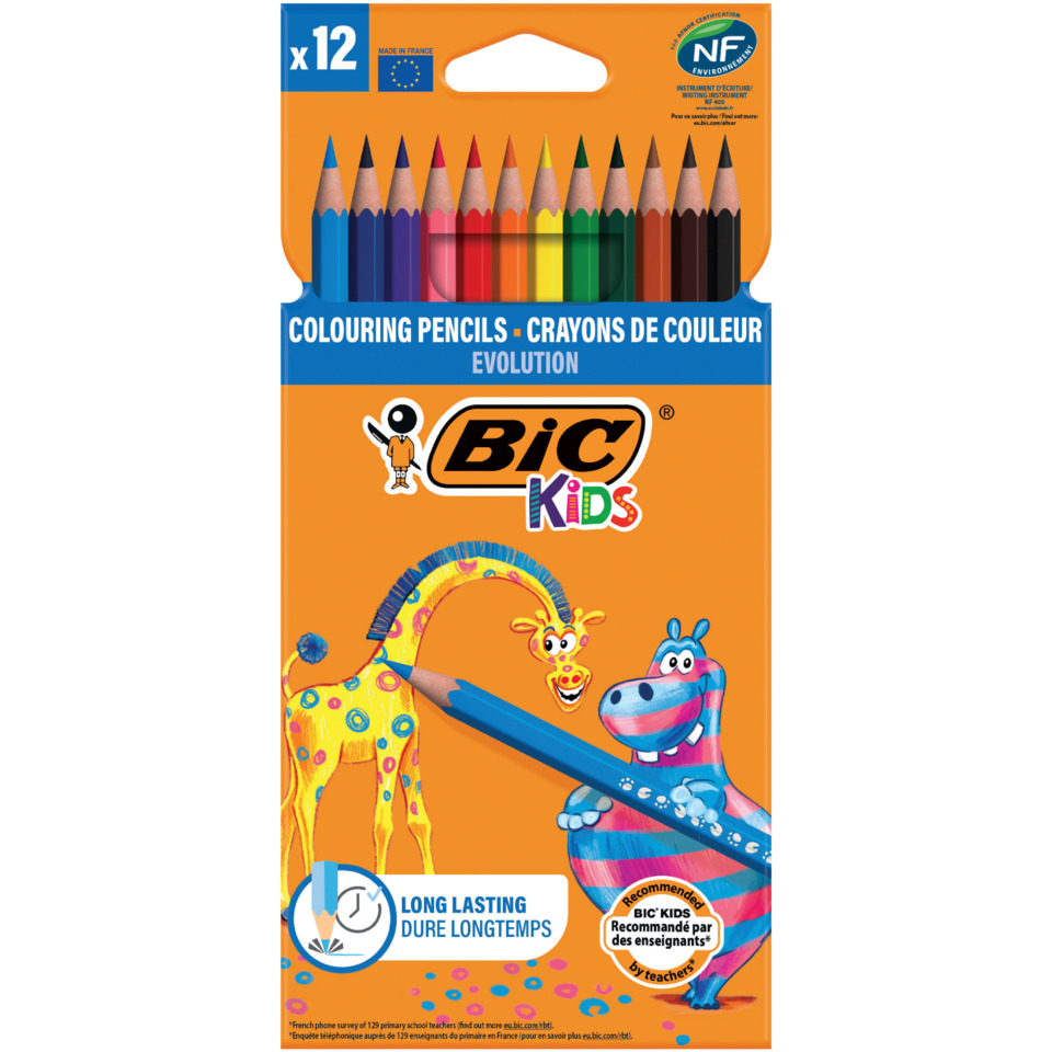 colored pencils, Stifte-Set, Kinderstifte, 12 Farben, orange Verpackung