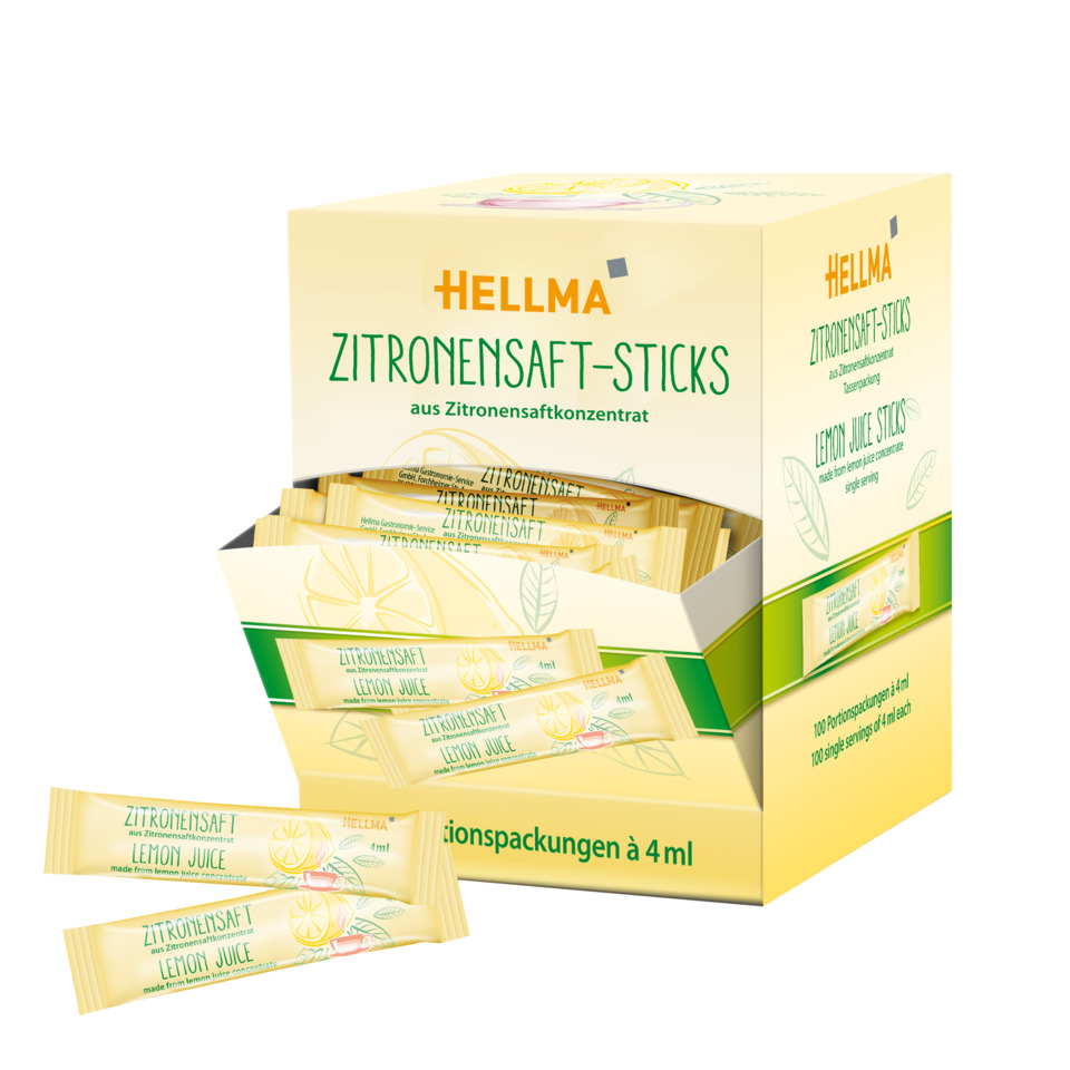 Zitronensaft-Sticks, Zitronensaft, Lemon Juice, 4 ml, Einzelpackungen