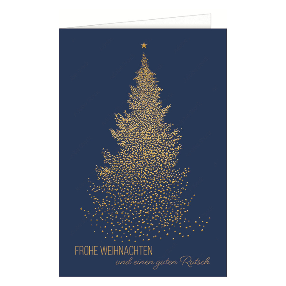 Weihnachtskarte, Karte, Weihnachten, goldene Punkte, Tannenbaum