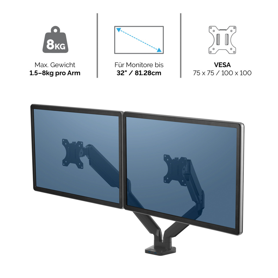 Doppelmonitor, Monitorhalter, VESA-Montage, Gaming Monitor, Bildschirmpaar, Monitorarm, Zweifach-Monitor, VESA-Halterung, verstellbar, LCD-Bildschirme