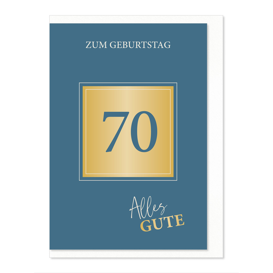 Geburtstag, Karte, 70, Goldene Zahl, Karte