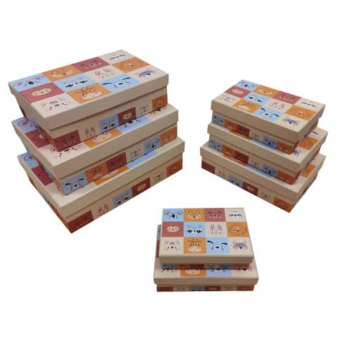 Geschenkkarton Baby Tiere 8 teilig Flach  52546
