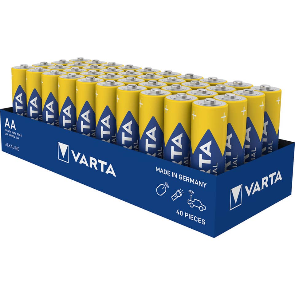 AA-Batterien, Alkaline, Mignongröße, 40 Stück, VARTA
