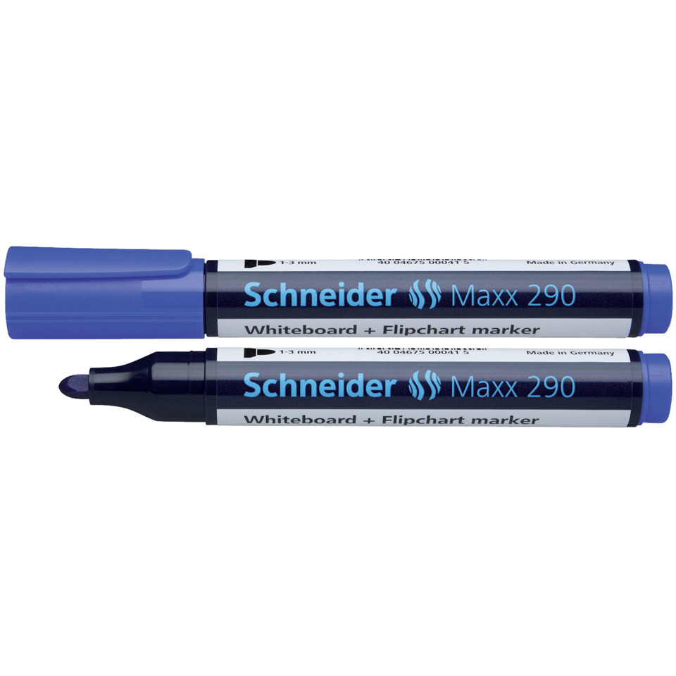 Whiteboard-Marker, Marker, Keilspitze, Blauer Deckel, Schneider Maxx 290