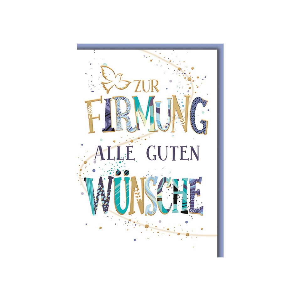 Grußkarte, Wünschekarte, Zur Firmung, Feiertagskarte, Colorschrift