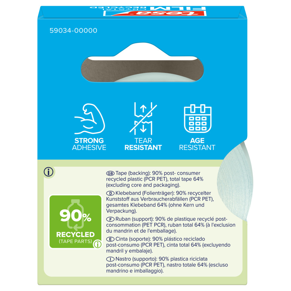 Tape Parts, Recycled, 90%, Starkes Klebeband, Alterungsbeständig