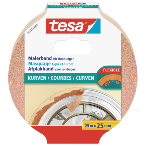 Kreppband für Kurven, 25mx25mm, beige TESA 56533-00001-02