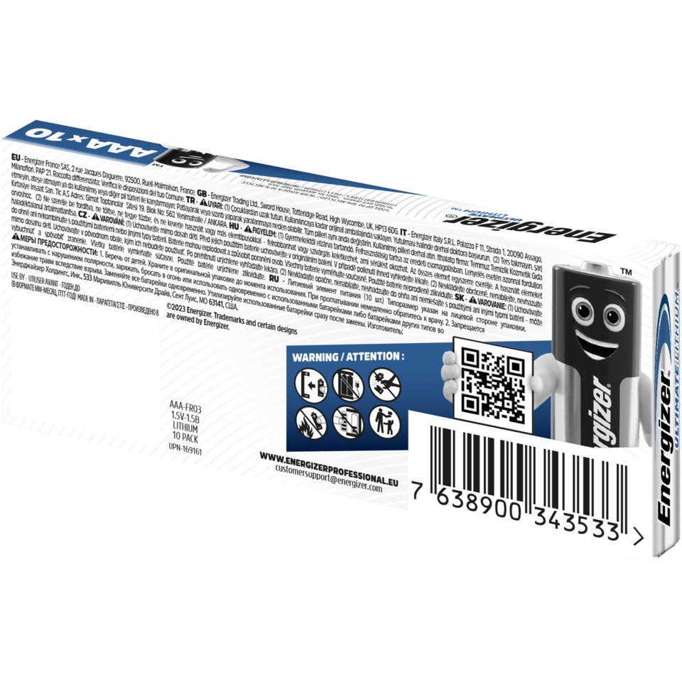 Lithium-Batterie, Wiederaufladbar, AA/AAA Packung, Barcode, Verpackungskarton