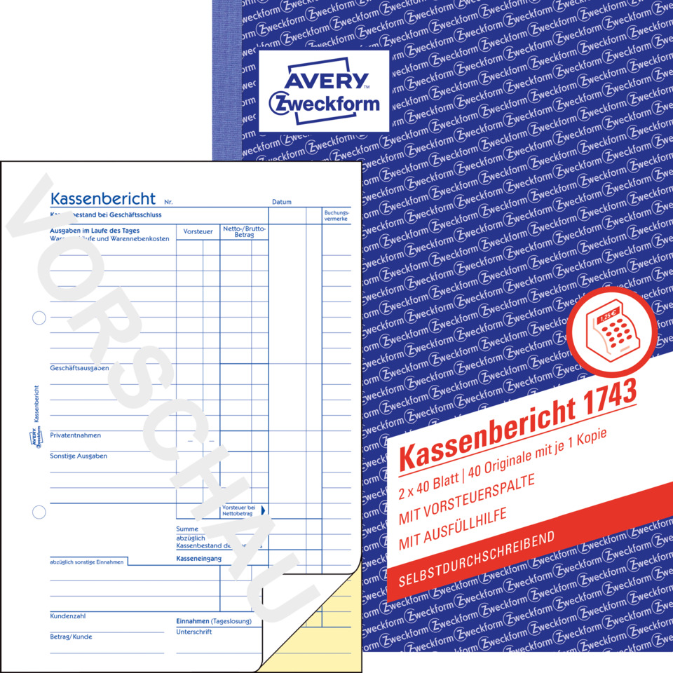 Kassenbericht, Kassenkopie, Buchhaltung, Rechnungsformular, Ausfüllhilfe