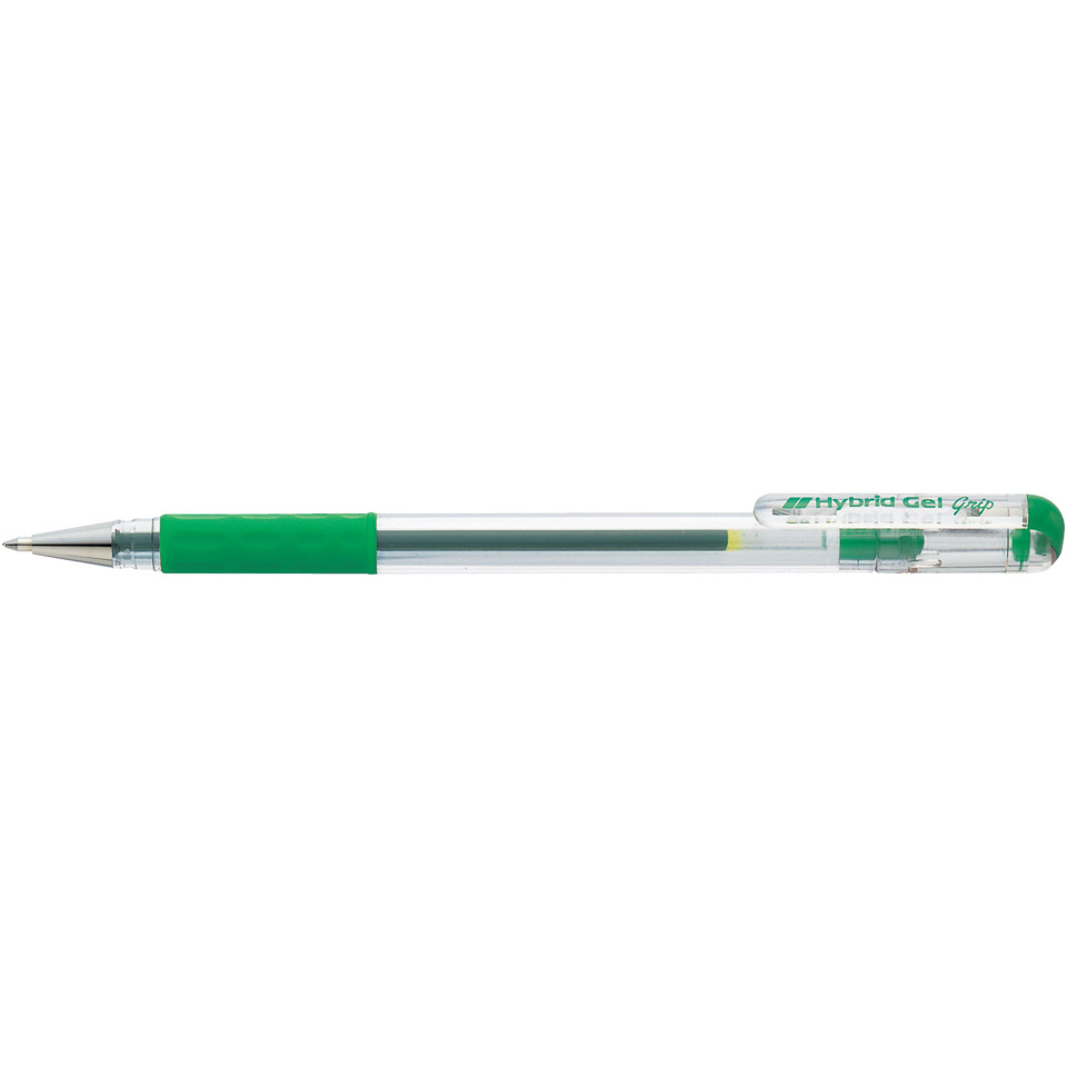 Kugelschreiber, Gelstift, grün, transparent, Klickmechanismus