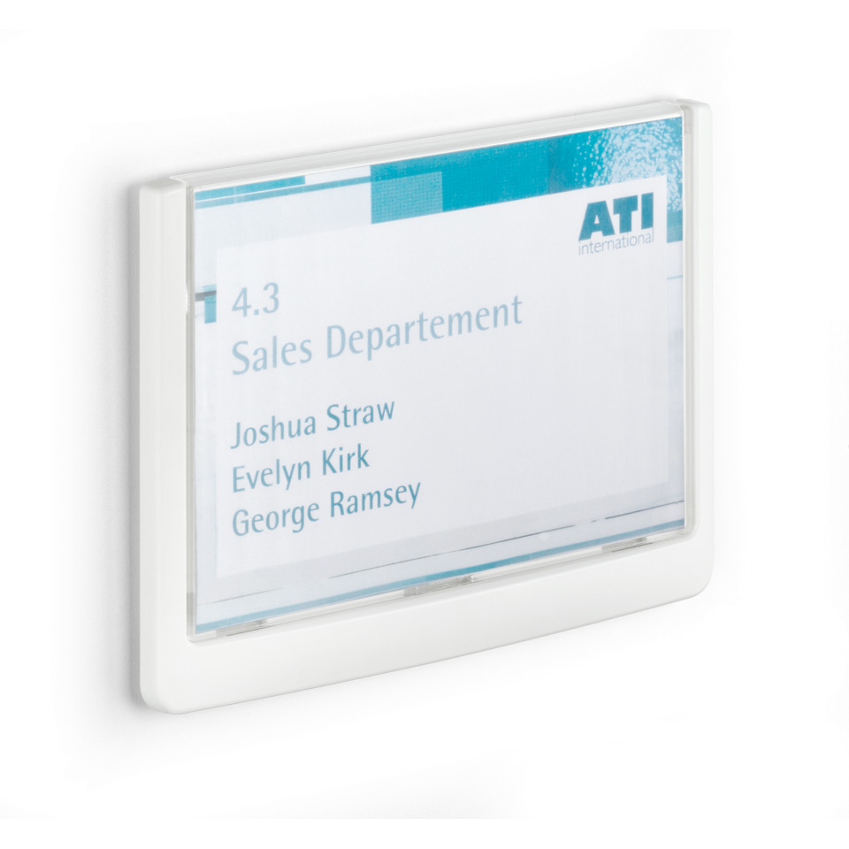 NAME PLATE, SALES BOARD, INFORMATION DISPLAY, PERMANENT SIGN, WHITE FRAME