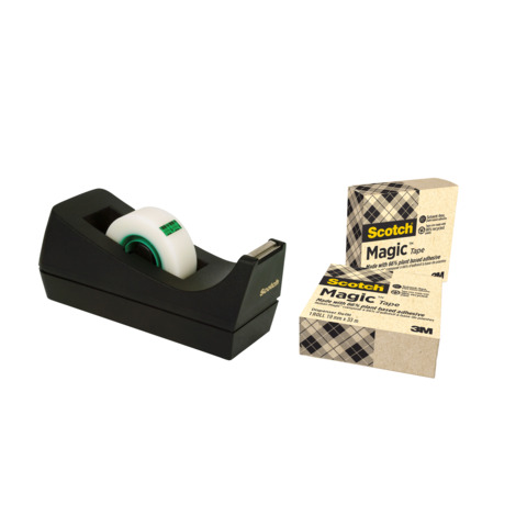 Tischabroller Promotion, schwarz, inklusive 3 Rollen Klebeband 19 mm x 33 m SCOTCH 900C38G3
