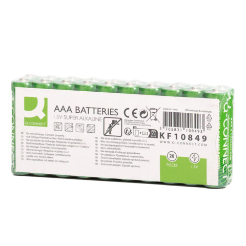 Batterie Alkali-Mangan, LR03/AAA/Micro, 20 Stück Q-CONNECT KF10849