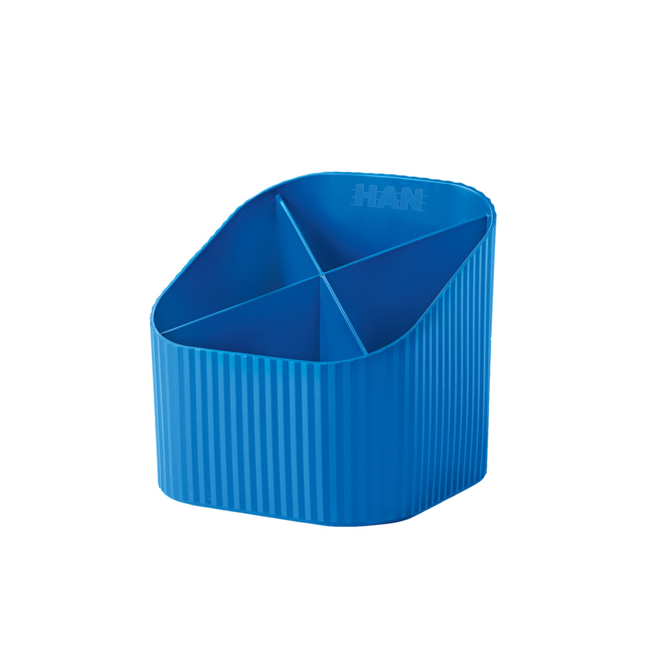 blau, geteilter behälter, stiftehalter, schreibtischorganizer, kunststoff