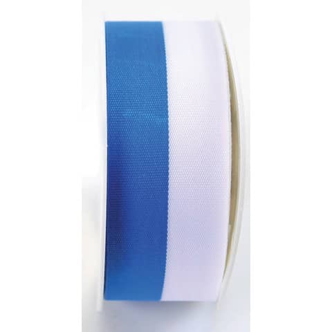 Zier Acetatband, 25mmx25m, weiß/blau GOLDINA 847125320025