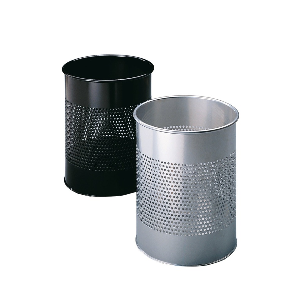 Rundstuhl, Mülleimer, Perforiert, Metall, Korb