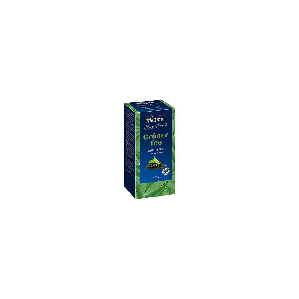 Grüner Tee, Green Tea, Teeverpackung, Blaugrüne Verpackung, Pyramidenbeutel