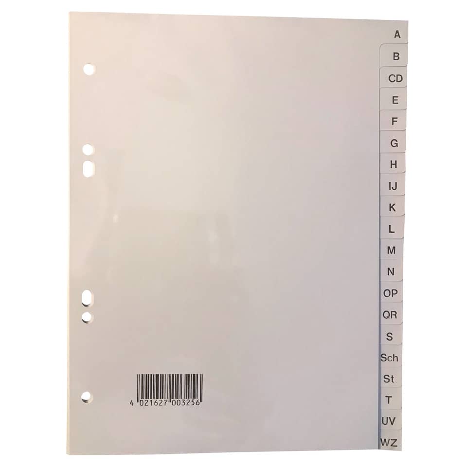 Plastikordner, transparent, DruckerOrdner, Barcode, beschrifteteRegisterkarten