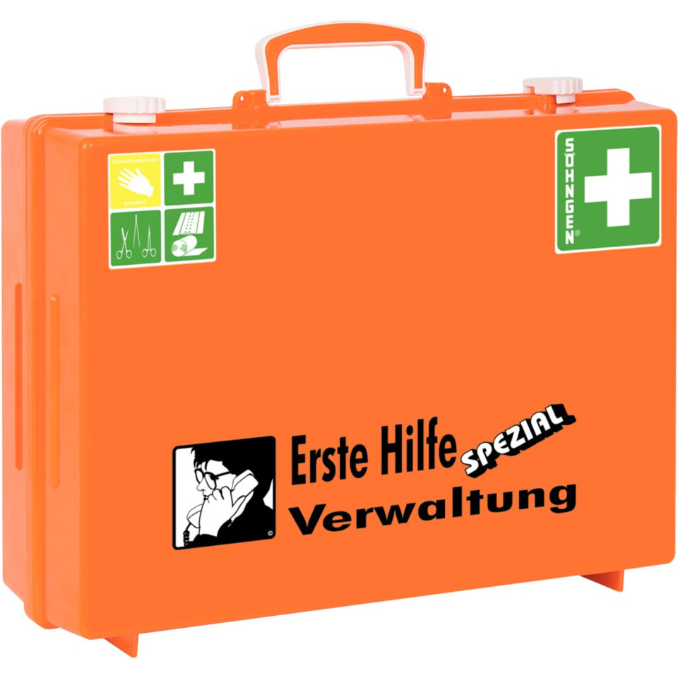 Notfallkasten, Erste Hilfe, Ambulanz, Koffer, Orange