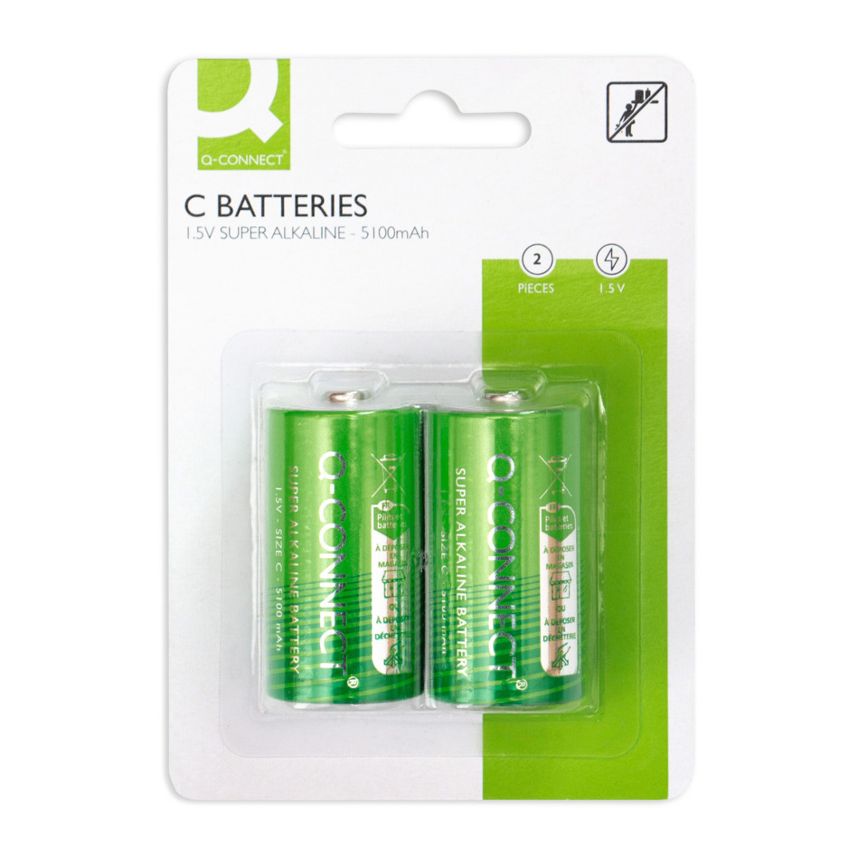 C-Batterien, Alkalische, 1.5V, 2 Stück, AA-Größe