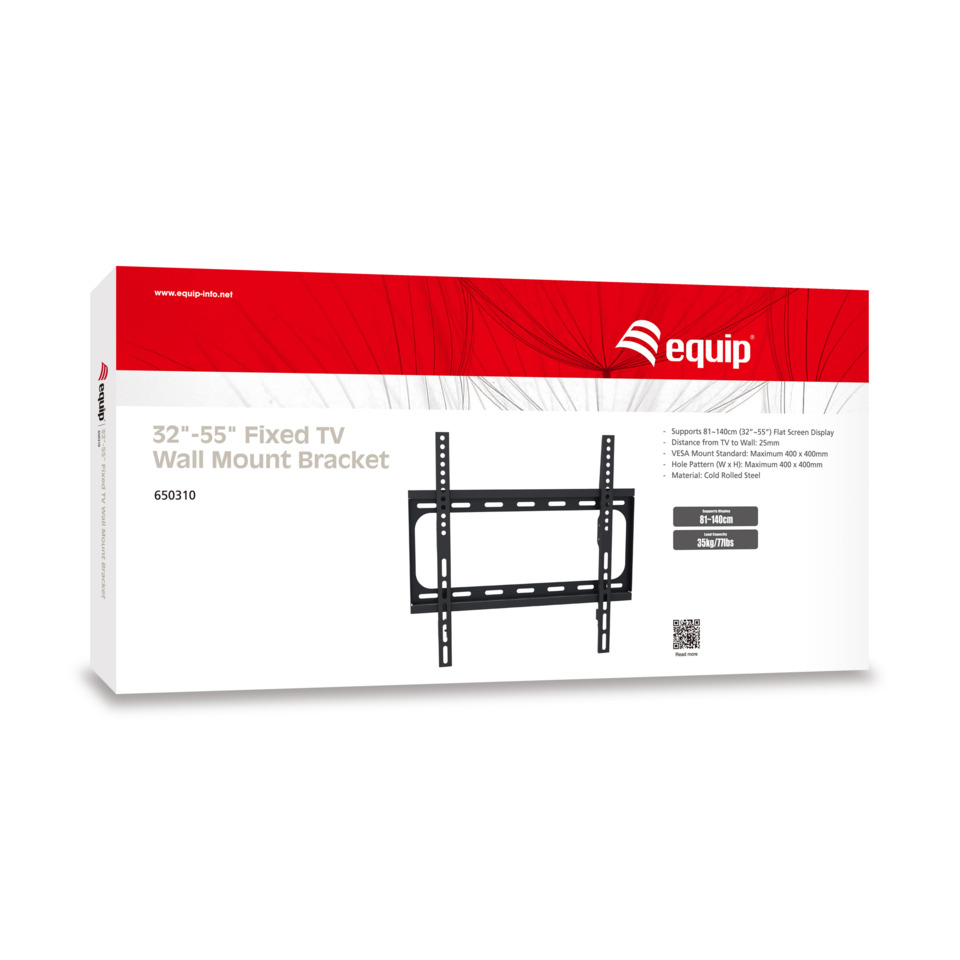 Feste TV-Wandhalterung, 32"-55", schwarz EQUIP 650310