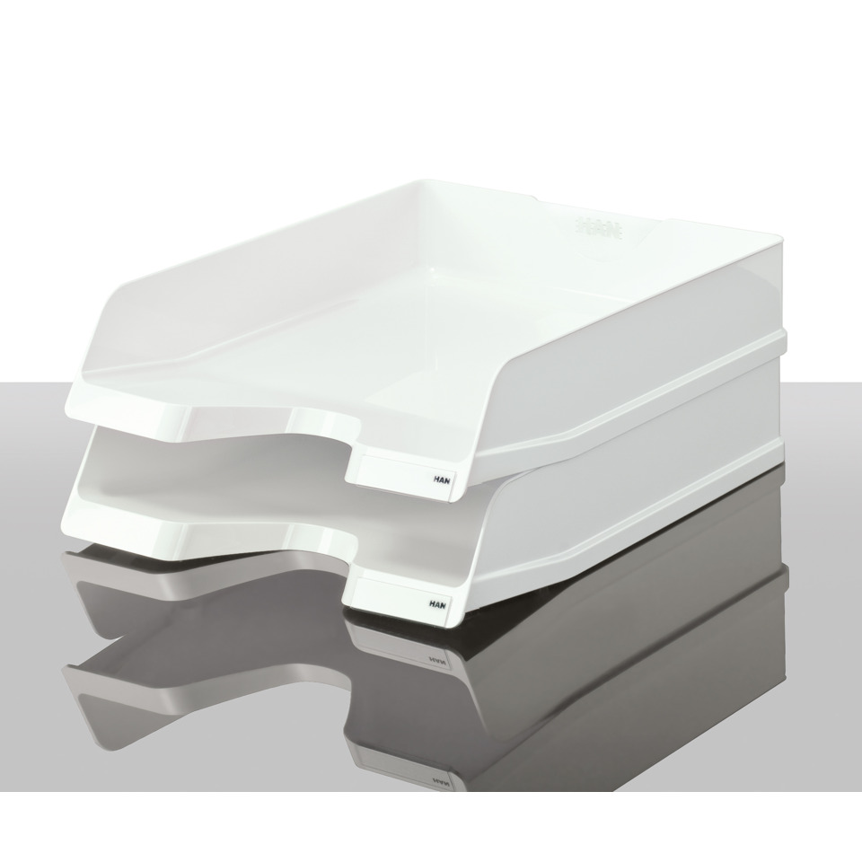 A4-Papierablage, Schreibtischorganisator, Zweistufenablage, weißer Kunststoff, Büro Zubehör