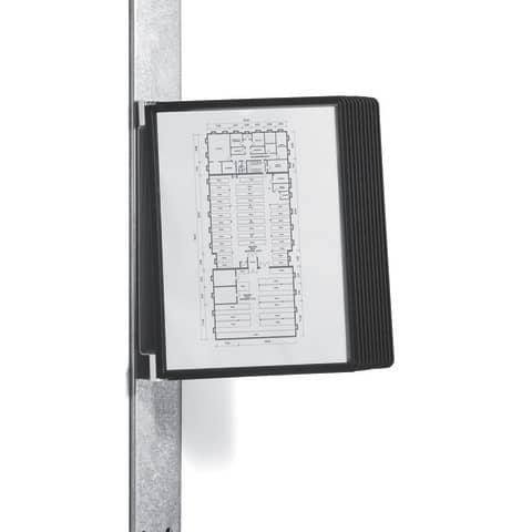 Sichttafelsystem VARIO® MAGNET WALL 10, schwarz, 10 Sichttafeln A4 DURABLE 591801