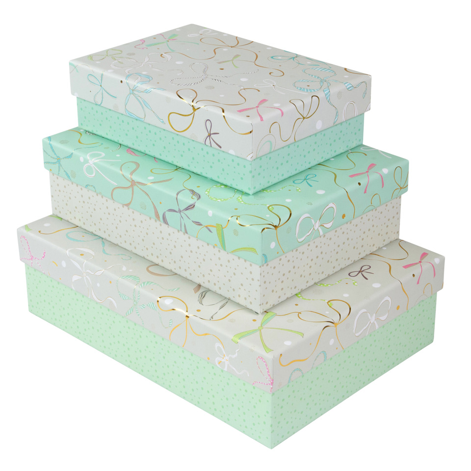 Geschenkschachtel, Geschenkbox, Geschenkverpackung, Stapelboxen, Ribbons Pattern
