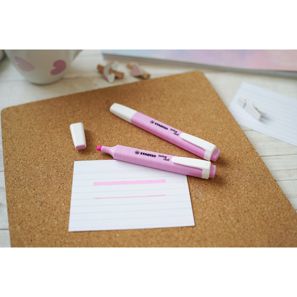 Marker, Highlighter, Pink, Twin-tip, Notizkarte