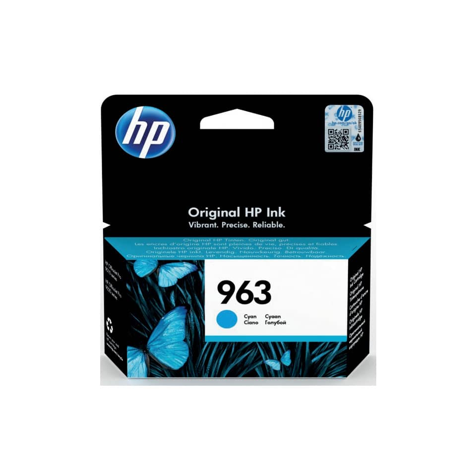 Tintenpatrone, HP Original, 963, Cyan, Tintenpackung