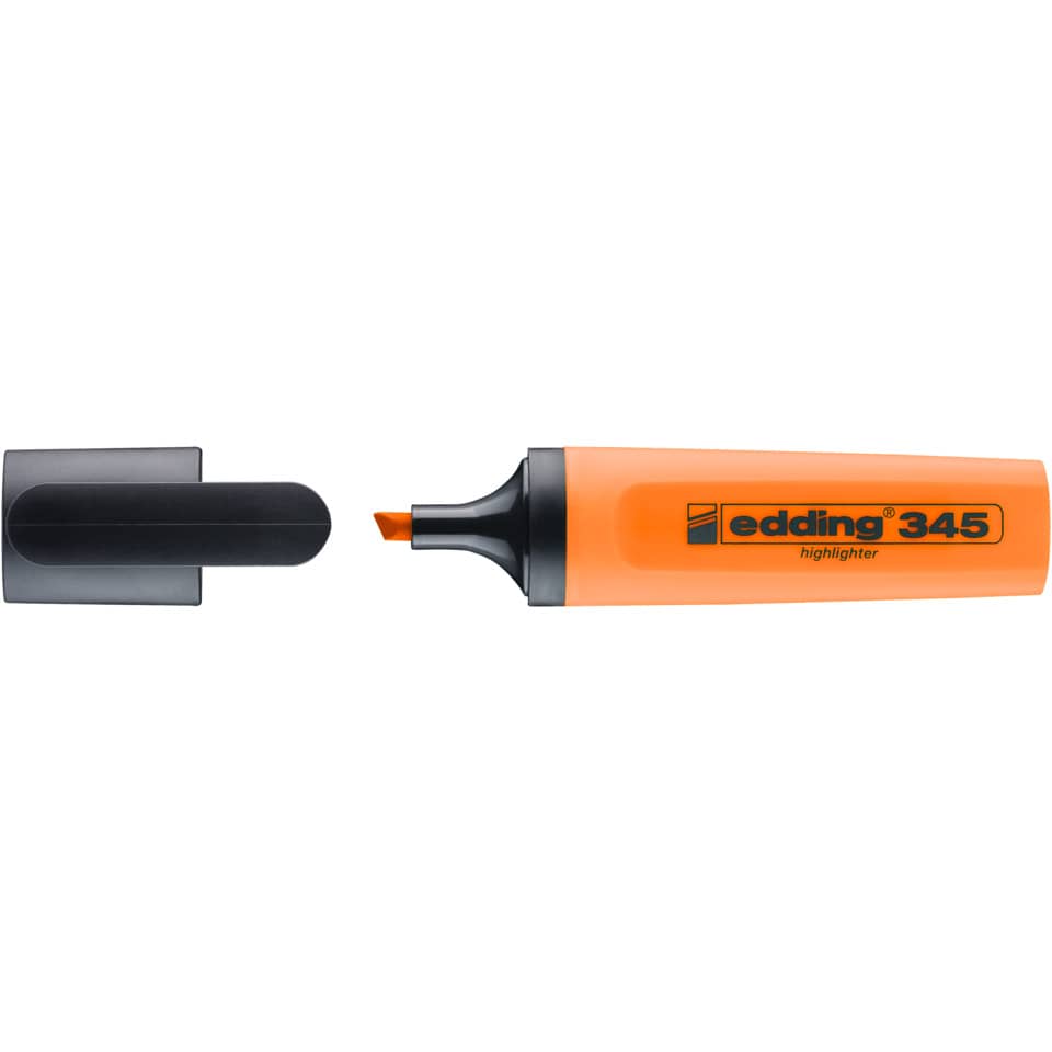 highlighter, Marker, orange, Chisel tip, edging 345