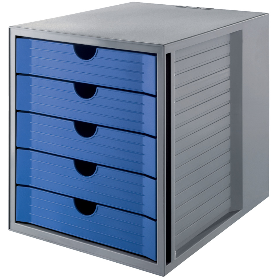 Schubladen-Schrank, mobiler Schrank, blaue Schübe, Werkzeugaufbewahrung, Metallrahmen