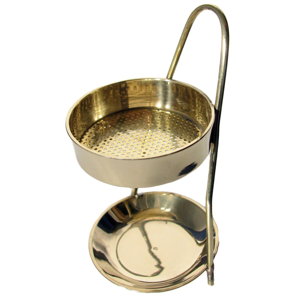 Kaffeemaschine, Kaffeezubehör, Messingset, Doppelständer, Perforierte Schale