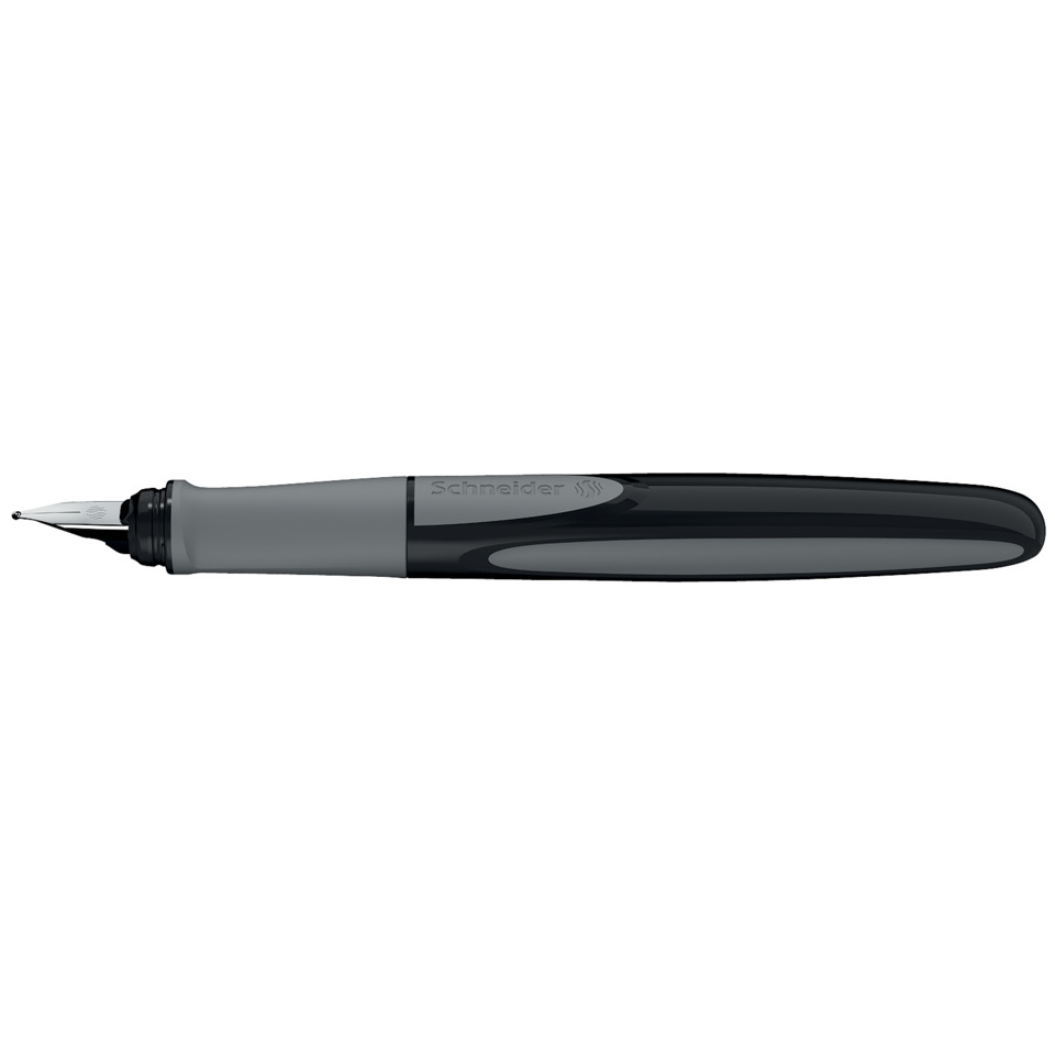 Fountain Pen, Nib, Cap, Grip, Grey and Black