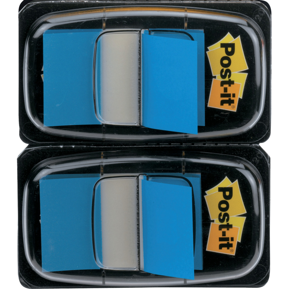 post-it notizen, blaue notizen, notizzettelspender, schreibwaren, schreibtischzubehör