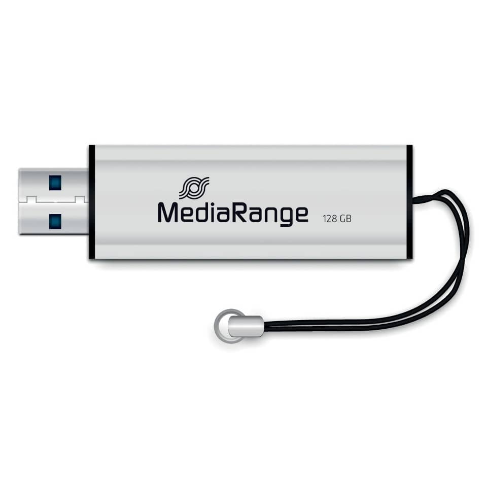USB-Flashdrive, 128GB, Metall, USB-A, Schlüsselband