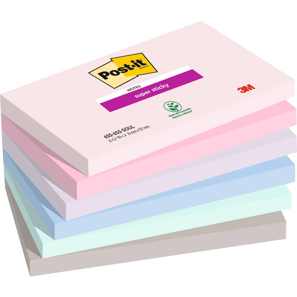 Post-it Notizen, Notizblöcke, Haftnotizen, Pastellfarben, Stapel
