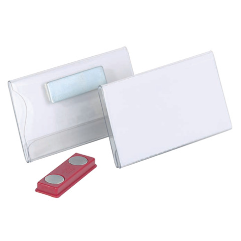 Namensschild mit Magnet, Doppelmagnet, Hartfolie, transparent, 75 x 40 mm, 25 Stück DURABLE 8116 19