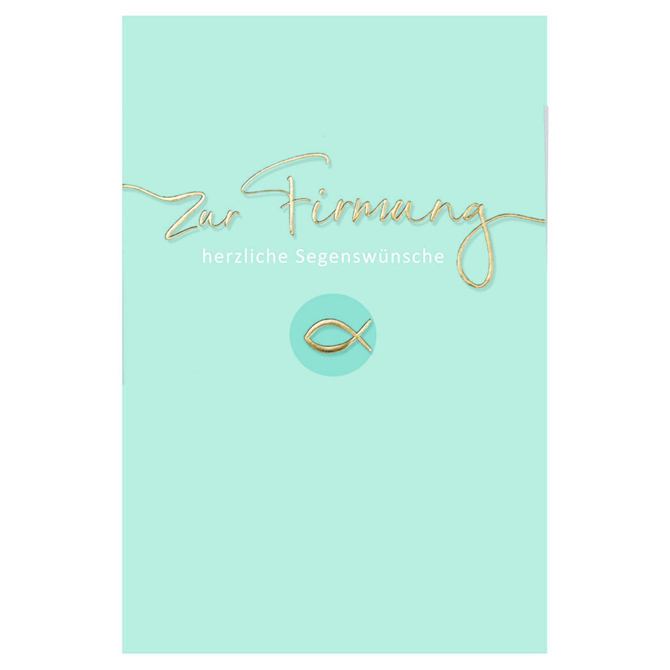 card, booklet, mint, mint-green, fischsymbol