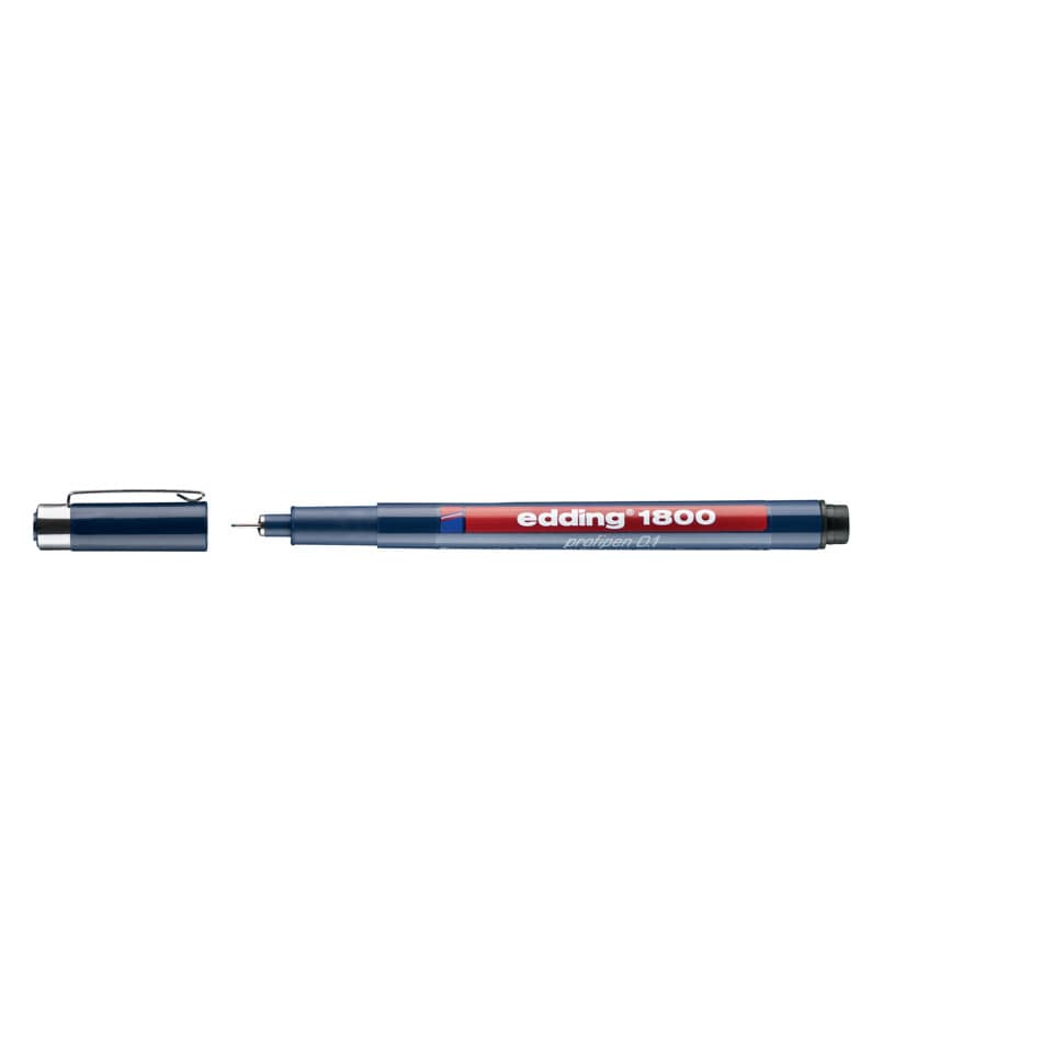 Korrekturmarker, Filzstift, Edding 1800, Kunststoffkappe, blau