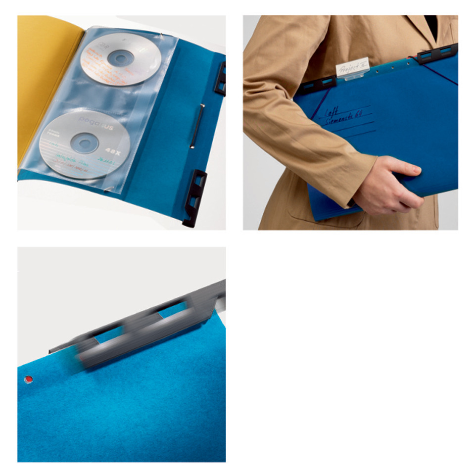 Aktenordner, Ablage, Klarsicht-Hülle, CD-ROM, Blau
