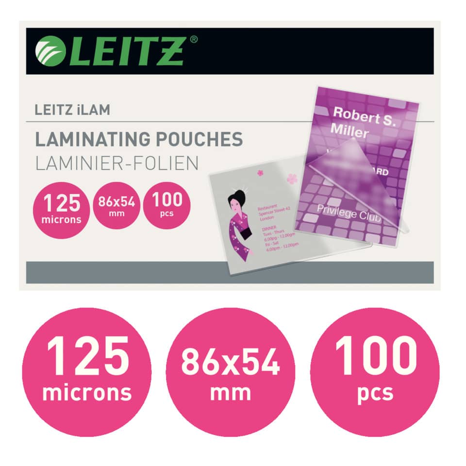 Laminierfolien, Kartenhüllen, Beutel-Set, Pinke Kreise, Abmessungen 86x54 mm