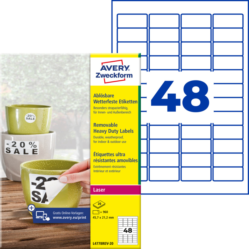 etiketten, aufkleber, ablösbare, laser, 48